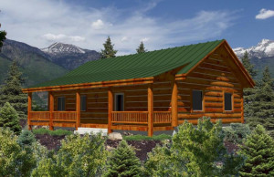Single Story Log Cabin Homes