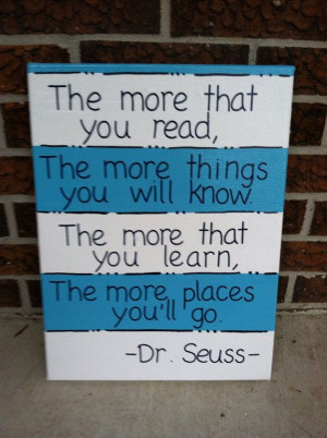 The More That You Read Dr Seuss Quote on Etsy, $18.00