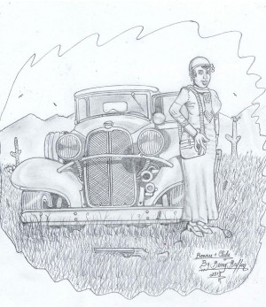 Bonnie And Clyde Drawing Gerald Griffin Fine Art