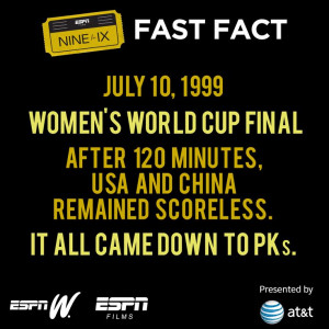 ... its over 100 degrees out here.” – Julie Foudy #NineforIX #The99ers