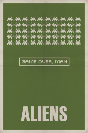 aliens minimalist movie poster