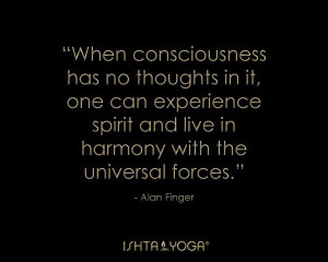 When consciousness has no thoughts in it, one can experience spirit ...