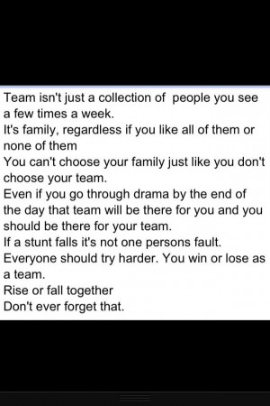 soccer quote:) A team is a team no matter what! We stick together ...