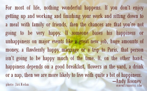 ... finishing your work and sitting down to a meal with family or friends