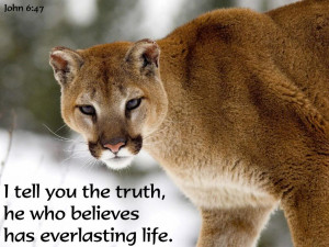 ... Tell you the truth he who Believes has Everlasting life - Bible Quote