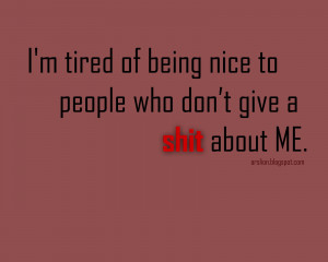 tired of being Nice