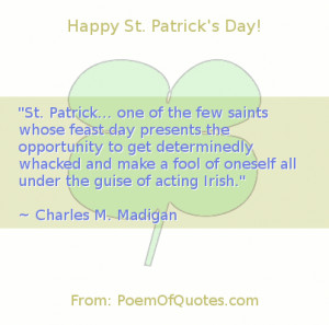 quote from Charles M. Madigan for St. Patrick's Day