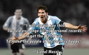 Lionel Messi dying for the World Cup