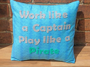 Decorative Cushion Pillow Play Pirate Quote by WhileLokiDreams, £30 ...