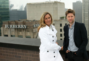 Angela Ahrendts, pictured with creative director Christopher Bailey