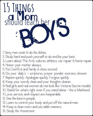 mom should teach her boys 15 things a mom should teach her boys ...