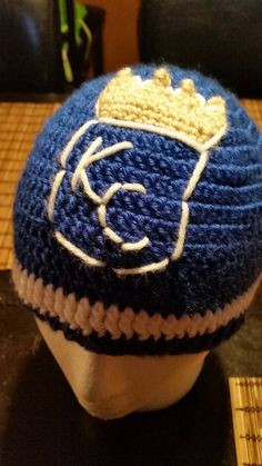 Made to order adult Kansas City Royals crochet hat with hand made logo ...