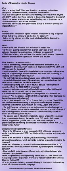 ... questions to ask yourself, great quotes here www.dissociative-... More