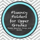 Fluency Folders for Upper Grades is a collection of poems, songs ...