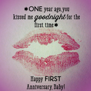 First anniversary wish for your boyfriend: One year ago, you kissed me ...