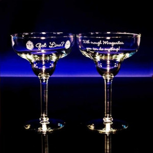 Fun Margarita Glasses (Set of 2)