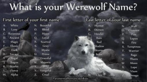 Alpha and Omega find out your werewolf name