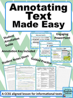 Teach your middle and high school students all about annotating a text ...