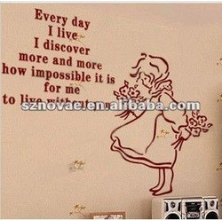 LY-011 Lovely Angel Fashion Quote Wall Stickers
