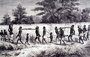Slave coffle, Central Africa 1861