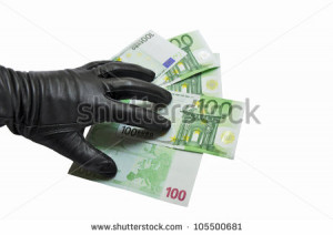 Thief Stealing Money, Finance Security. Stock Photo 105500681 ...