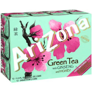 Arizona Green Tea With Ginseng & Honey, 11.5 oz, 12ct