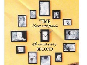 TIME-SPENT-WITH-FAMILY-Wall-Quote-DIY-Home-Decor-Clock-Sticker-Vinyl ...