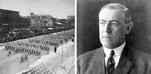 ... Woodrow Wilson, 1913, left; President Woodrow Wilson, right
