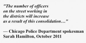 ... of cops who’ve left our neighborhood since March 2012 to about 112