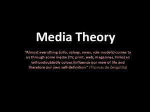 Media Theory“Almost everything (info, values, news, role models ...