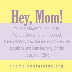 Not a perfect mom! Being a mom is hard but you can do it. Encouraging ...
