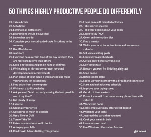 50 Things Highly Productive People Do Differently
