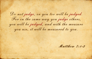 bible verse about judging others