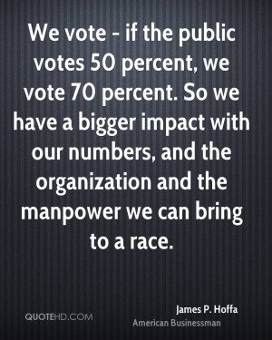 ... numbers, and the organization and the manpower we can bring to a race