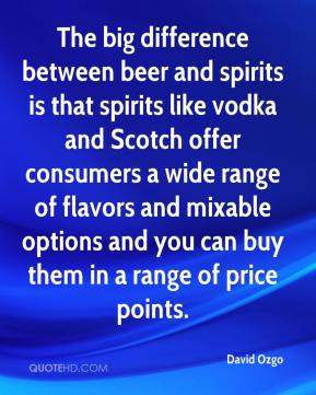 The big difference between beer and spirits is that spirits like vodka ...
