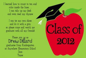 Love this invitation wording for Kindergarten graduation!
