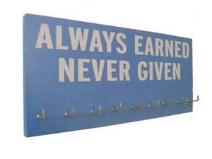 inspirational sports quotes for medals holder on Etsy, $28.99
