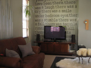... Quotes Wall Stickers Decals in Small Living Room Interior Decorating
