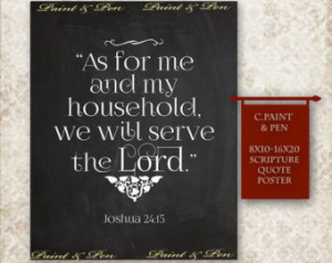 ... Quote- Reminder of Faith- Joshua 24:15- Chalkboard Scripture- Bible
