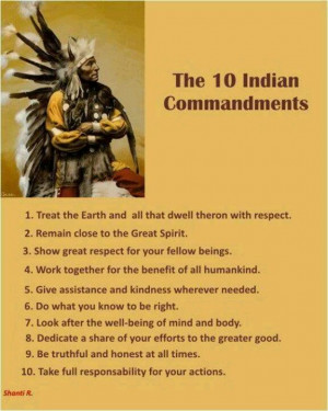 Native American 10 Commandments