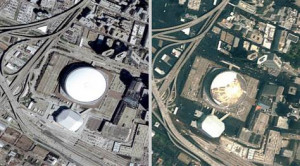 Before-and-after pictures of the Louisiana Superdome
