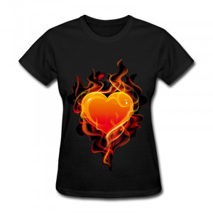 Personalize Short Sleeve Tee Shirt Heart On Fire cute Company quotes T ...