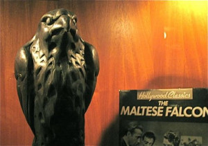 the famous Maltese Falcon at John's Grill San Francisco