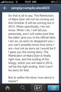 The Retribution of Mara Dyer will NOT be coming out in October or even ...