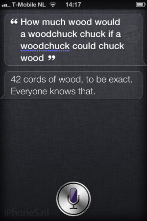 Siri: How much wood would a woodchuck chuck if a woodchuck could chuck ...