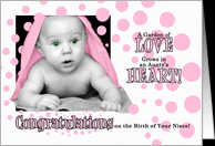 Becoming an Aunt Congratulations on the Birth of a Niece Pink card ...