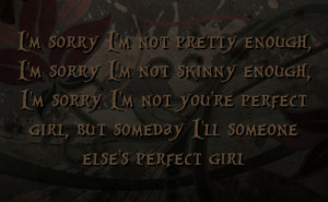 enough i m sorry i m not you re perfect girl but someday i ll someone ...