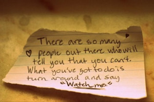 You'll never believe in yourself if you just keep comparing yourself ...