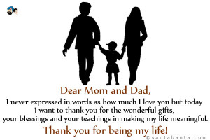 Dear Mom and Dad,