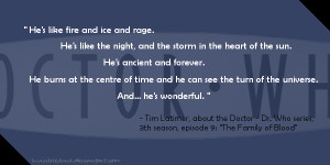 Fire And Ice Love Quotes Quote #2 - the doctor by